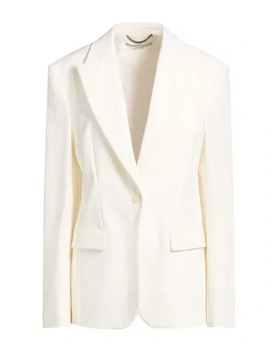 Stella Mccartney Woman Blazer Off White Size 10-12 Wool, Elastane
