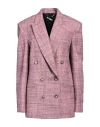 Stella Mccartney + Net Sustain Double-breasted Wool-tweed Blazer In Pink
