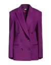 Stella Mccartney Woman Blazer Purple Size 4-6 Wool In Purple