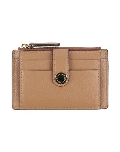 Stella Mccartney Woman Cardholder Camel Size - Textile Fibers In Sand