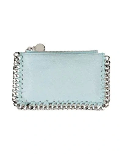Stella Mccartney Woman Cardholder Sky Blue Size - Textile Fibers