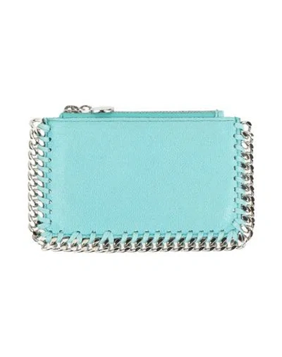Stella Mccartney Woman Cardholder Turquoise Size - Textile Fibers In Blue