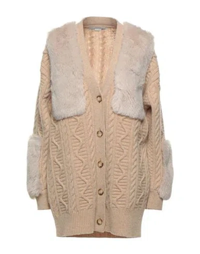Stella Mccartney Woman Cardigan Beige Size 0-2 Virgin Wool, Polyester In Brown