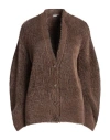 Stella Mccartney Woman Cardigan Brown Size Xs Polyamide, Virgin Wool