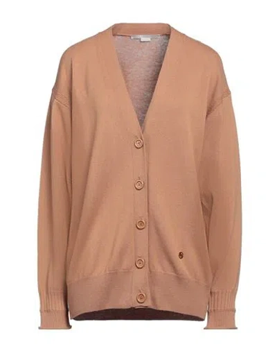 Stella Mccartney Woman Cardigan Camel Size L Virgin Wool In Neutral