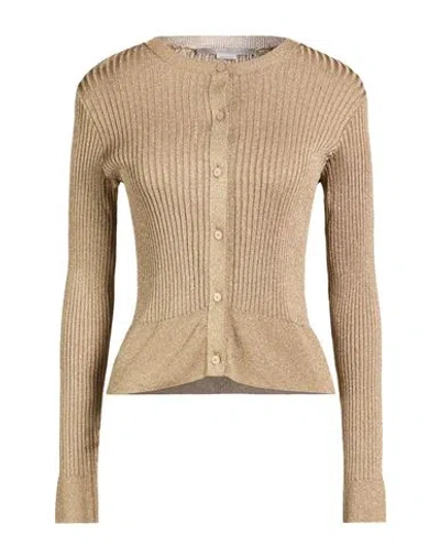 Stella Mccartney Woman Cardigan Gold Size 4-6 Viscose, Metal In Brown