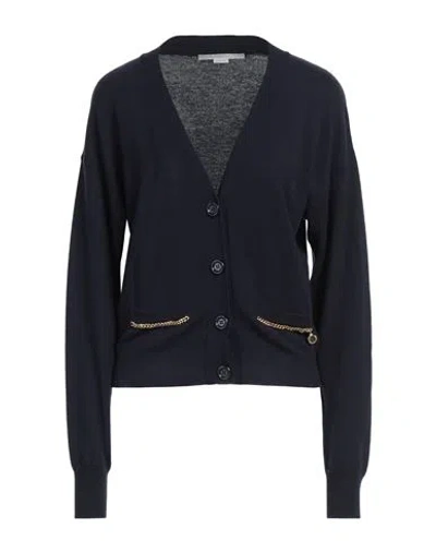 Stella Mccartney Woman Cardigan Midnight Blue Size S Wool, Brass, Aluminum