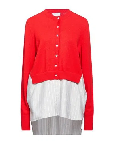 Stella Mccartney Woman Cardigan Red Size S Virgin Wool, Silk, Cotton