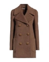 Stella Mccartney Woman Coat Brown Size 4-6 Wool