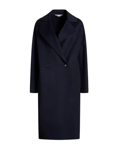 Stella Mccartney Woman Coat Navy Size 0 Wool In Blue