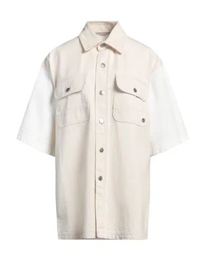 Stella Mccartney Woman Denim Shirt Ivory Size M Cotton In White