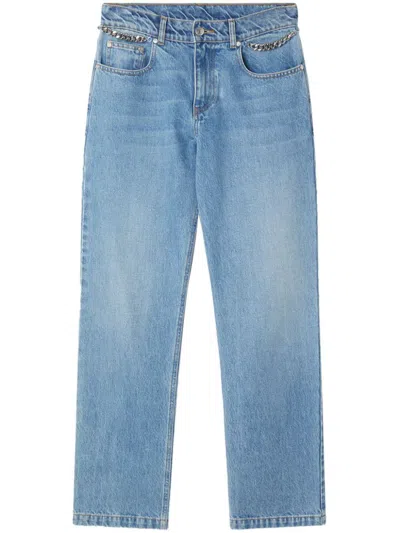 Stella Mccartney Falabella-chain Straight-leg Jeans In Navy