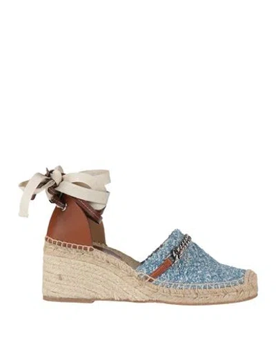 Stella Mccartney Woman Espadrilles Cream Size 8 Textile Fibers In Blue