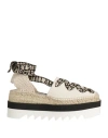 Stella Mccartney Canvas Lace-up Espadrillas With Comfortable Wedge Heel In White