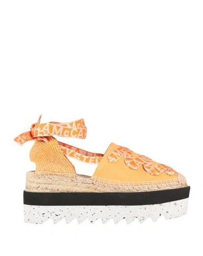 Stella Mccartney Woman Espadrilles Mandarin Size 8 Organic Fibres In Orange