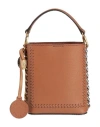 Stella Mccartney Frayme Mirum Mini Square Bucket Bag In Beige