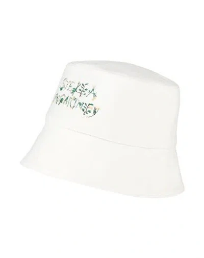 Stella Mccartney Woman Hat Off White Size 7 ⅛ Cotton, Acrylic In Green