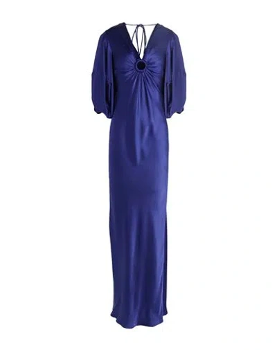Stella Mccartney Woman Maxi Dress Blue Size 2-4 Acetate, Viscose In Brown