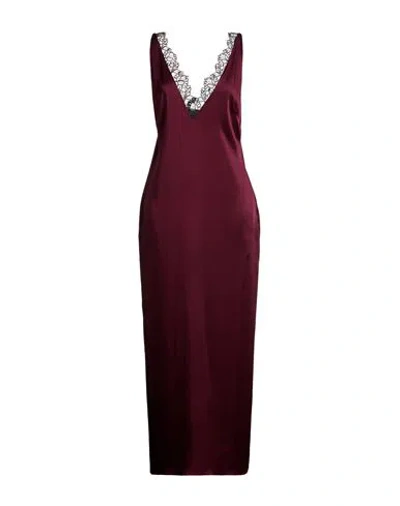 Stella Mccartney Woman Maxi Dress Burgundy Size 6-8 Acetate, Viscose In Brown