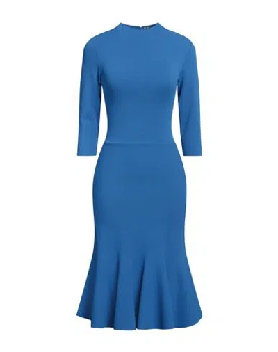 Stella Mccartney Woman Midi Dress Azure Size M Viscose, Polyester In Blue