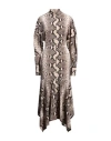 Stella Mccartney Phyton Print Midi Dress In Beige