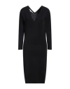 Stella Mccartney V-neck Knitted Midi Dress In Black