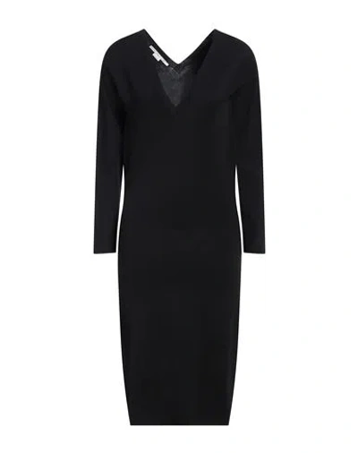 Stella Mccartney Knee-length V-neck Dress Long Sleeves In Black