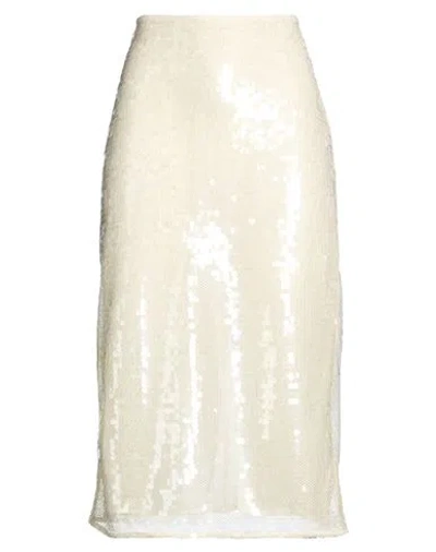 Stella Mccartney Woman Midi Skirt Cream Size 4-6 Polyamide, Metallic Fiber, Polyester In White