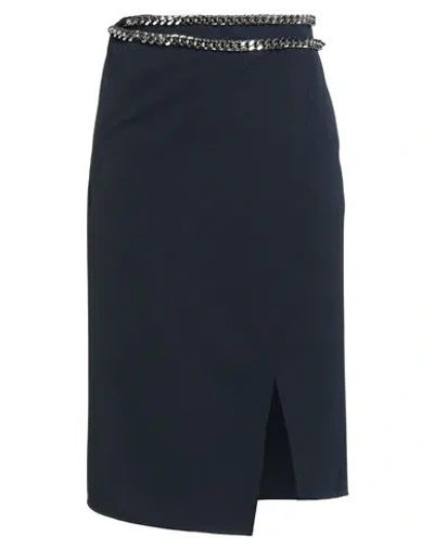 Stella Mccartney Woman Midi Skirt Midnight Blue Size 2-4 Wool, Elastane