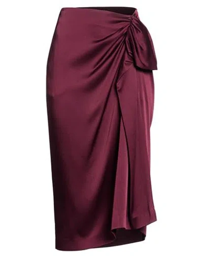 Stella Mccartney Woman Midi Skirt Plum Size 4-6 Acetate, Viscose In Burgundy