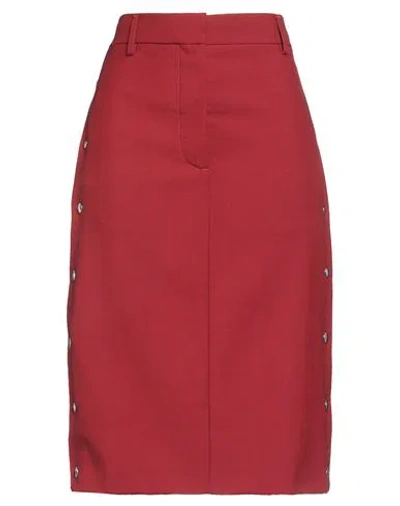 Stella Mccartney Woman Midi Skirt Red Size 6-8 Wool, Metal