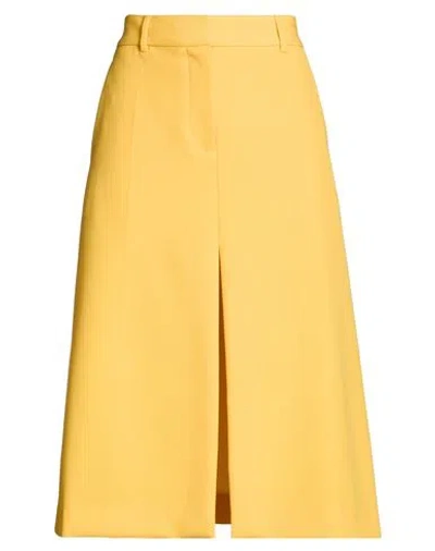 Stella Mccartney Woman Midi Skirt Yellow Size 2-4 Polyester, Wool, Elastane