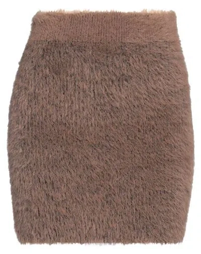 Stella Mccartney Woman Mini Skirt Khaki Size M Polyamide, Virgin Wool In Beige
