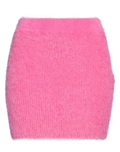 Stella Mccartney Woman Mini Skirt Magenta Size M Polyamide, Virgin Wool In Pink