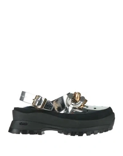 Stella Mccartney Woman Mules & Clogs Silver Size 8 Textile Fibers