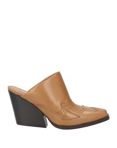 Stella Mccartney Cloudy Cowboy Womens Faux Leather Western Mules In Brown