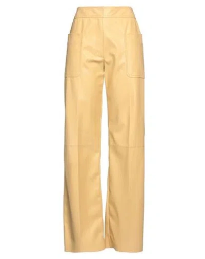 Stella Mccartney Woman Pants Apricot Size 2-4 Polyester, Polyurethane Coated In Yellow