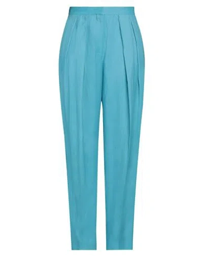 Stella Mccartney Woman Pants Azure Size 10-12 Viscose, Linen In Blue