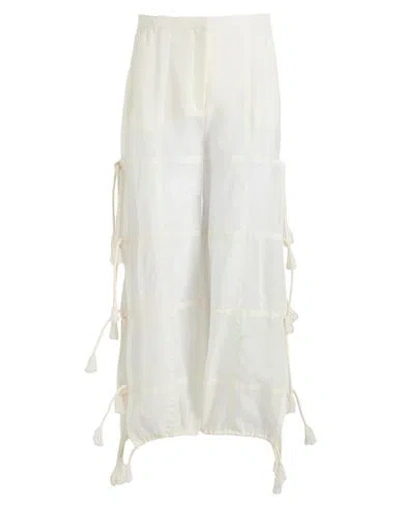 Stella Mccartney Woman Pants Off White Size 6-8 Silk, Cotton