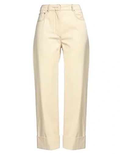 Stella Mccartney Woman Pants Pastel Yellow Size 8-10 Polyester, Viscose, Polyurethane In Neutral