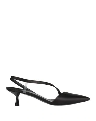 Stella Mccartney Stella Iconic D'orsay Satin Pumps In Black