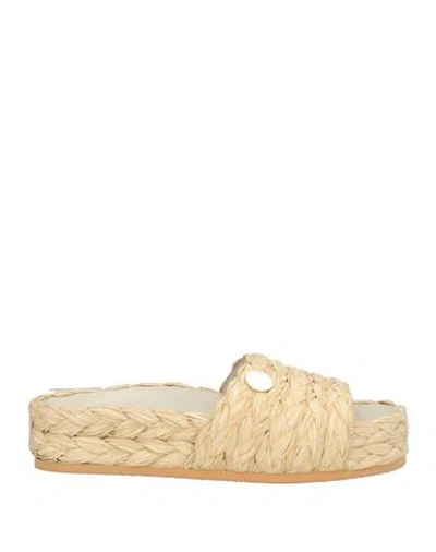 Stella Mccartney Woman Sandals Beige Size 8 Natural Raffia In Neutral