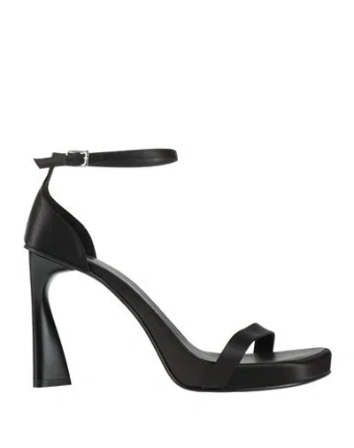 Stella Mccartney Woman Sandals Black Size 10 Textile Fibers In Multi