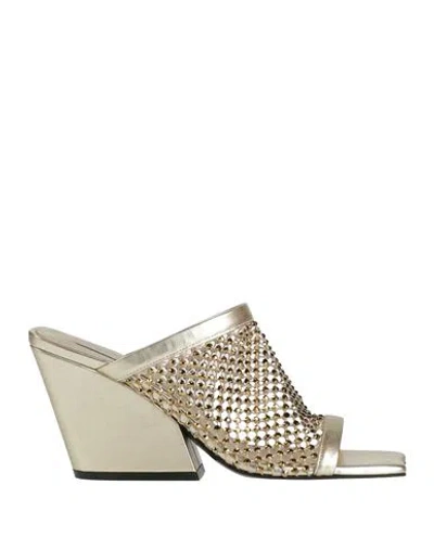 Stella Mccartney Woman Sandals Platinum Size 8 Textile Fibers In Grey