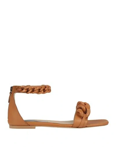 Stella Mccartney Woman Sandals Tan Size 7.5 Textile Fibers In Brown