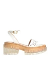 STELLA MCCARTNEY STELLA MCCARTNEY WOMAN SANDALS WHITE SIZE 8 TEXTILE FIBERS