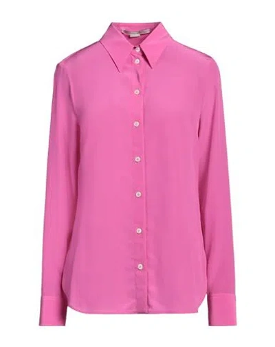 Stella Mccartney Woman Shirt Fuchsia Size 10-12 Silk In Pink