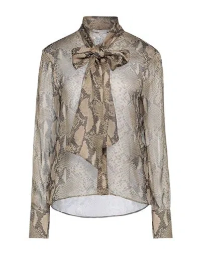 Stella Mccartney Woman Shirt Khaki Size 6-8 Silk In Beige