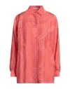 Stella Mccartney Woman Shirt Salmon Pink Size 6-8 Viscose, Silk