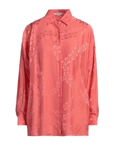 Stella Mccartney Woman Shirt Salmon Pink Size 6-8 Viscose, Silk In Salmon Pink